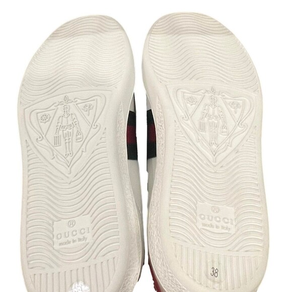 Gucci Bee Embroidered Ace Sneakers EU 38 US 8
White Leather Web Stripe Low Top - Picture 10 of 10